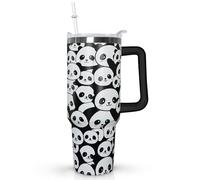 Panda 40 oz Stainless Steel Tumbler with Lid and Straw - Panda Gifts for Girls and Decor Accessories