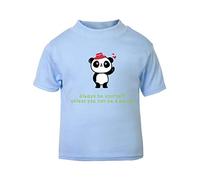 Panda 5 Always Be Yourself Unless You Can Be A Short Sleeve Cotton Kids t Shirt, 2-3 Years, Pastel Blue