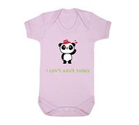 Panda 5 I Cant Adult Today Baby Grow Vest, 6-12 Months, Pastel Pink