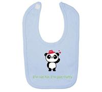 Panda 5 I’m Not Fat I’m Just Fluffy Cotton Baby bib - Pastel Blue