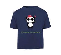 Panda 5 I’m Not Fat I’m Just Fluffy Short Sleeve Cotton Toddler t Shirt, 3-4 Years, Navy