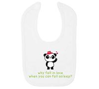 Panda 5 Why Fall in Love When You Can Fall Asleep Cotton Baby bib - White