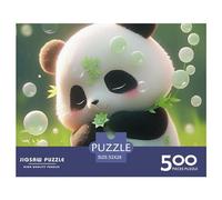 Panda 500 Pieces Cute Cartoon Puzzle for Adults, Funny Toy, Intellectual Game, Home Decoration, Stress Relief, Educational Game, Premium & Durable, 500 Pieces (52 x 38 cm)