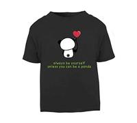 Panda 6 Always Be Yourself Unless You Can Be A Short Sleeve Cotton Toddler t Shirt, 3-4 Years, Black