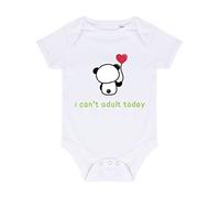Panda 6 I Cant Adult Today Baby Grow Vest, 0-3 Months, White