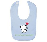 Panda 6 I’m Not Fat I’m Just Fluffy Cotton Baby bib - Pastel Blue