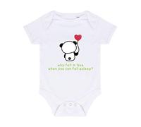 Panda 6 Why Fall in Love When You Can Fall Asleep Baby Grow Vest, 6-12 Months, White