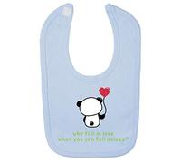 Panda 6 Why Fall in Love When You Can Fall Asleep Cotton Baby bib - Pastel Blue