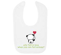 Panda 6 Why Fall in Love When You Can Fall Asleep Cotton Baby bib - White