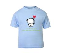 Panda 6 Why Fall in Love When You Can Fall Asleep Short Sleeve Cotton Toddler t Shirt, 1-2 Years, Pastel Blue