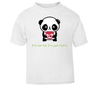 Panda 7 I’m Not Fat I’m Just Fluffy Short Sleeve Cotton Kids t Shirt, 2-3 Years, White