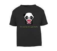 Panda 7 I’m Not Fat I’m Just Fluffy Short Sleeve Cotton Toddler t Shirt, 3-4 Years, Black