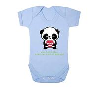 Panda 7 Why Fall in Love When You Can Fall Asleep Baby Grow Vest, 0-3 Months, Pastel Blue