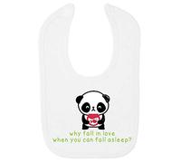 Panda 7 Why Fall in Love When You Can Fall Asleep Cotton Baby bib - White