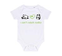 Panda 8 I Cant Adult Today Baby Grow Vest, 3-6 Months, White
