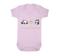 Panda 8 I’m Not Fat I’m Just Fluffy Baby Grow Vest, 3-6 Months, Pastel Pink