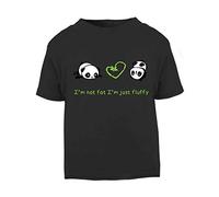 Panda 8 I’m Not Fat I’m Just Fluffy Short Sleeve Cotton Kids t Shirt, 2-3 Years, Black