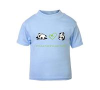 Panda 8 I’m Not Fat I’m Just Fluffy Short Sleeve Cotton Kids t Shirt, 2-3 Years, Pastel Blue