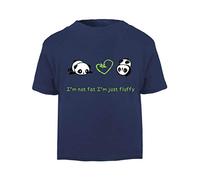 Panda 8 I’m Not Fat I’m Just Fluffy Short Sleeve Cotton Toddler t Shirt, 3-4 Years, Navy