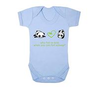 Panda 8 Why Fall in Love When You Can Fall Asleep Baby Grow Vest, 0-3 Months, Pastel Blue