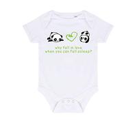 Panda 8 Why Fall in Love When You Can Fall Asleep Baby Grow Vest, 0-3 Months, White