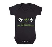 Panda 8 Why Fall in Love When You Can Fall Asleep Baby Grow Vest, 3-6 Months, Black