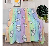 Panda-A Cuddly Glow in the Dark Fleece Blanket, Soft and Fluffy, Gift for Girls (130 x 150 cm)