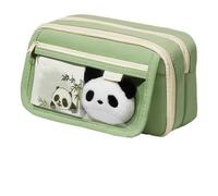 Panda Aesthetic Pencil Case - Panda Waterproof Stationery Case | Cute Panda Pencil Bag with Zipper, Cute Pencil Bag Portable Stationery Bag, Panda Pencil Bag Cute, verde, Consulte la descripción, See
