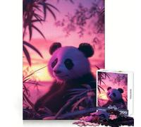 Panda Aesthetic Sunset 1000 Pieces Jigsaws Adults Puzzles Gifts Think Game Leisure Fun Quality Edge Lovely Present (50x75cm)