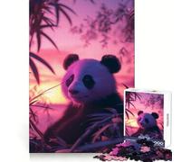 Panda Aesthetic Sunset Hard Jigsaw Puzzle for Adults 1000 Pieces Smart Game Home Enjoy Image Assembly Festive Gift (38x52cm)