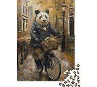 Panda Amsterdam Bicycle 1000-Piece Puzzle for Adults, 70x50cm/1000pcs, White Cardboard for Steady Handling; for An Enjoyable Break at The Table