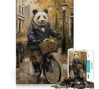 Panda Amsterdam Bicycle 1000 Pieces Jigsaws Adults Puzzles Gifts Boost Memory Mental Relax Premium Cut Warm Surprise (38x52cm)