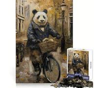 Panda Amsterdam Bicycle Jigsaw Puzzle 1000 Piece for Adults Brain Challenge Toy Leisure Time Clear Cut Amazing Present (50x75cm)
