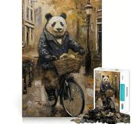 Panda Amsterdam Bicycle Jigsaw Puzzle 1000 Piece for Adults Brain Challenge Toy Leisure Time Clear Cut Amazing Present (50x75cm)
