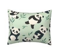 Panda and Bamboo Leaf Pillowcase Soft Plush with Zipper Decorative Pillowcovers 16x20 in