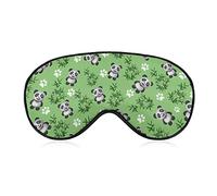 Panda and Bamboo Leaves Pattern Sleep Masks Eye Cover Blackout with Adjustable Elastic Strap Night Blindfold for Women Men Yoga Travel Nap
