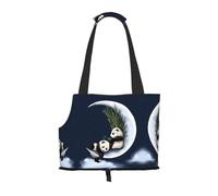 Panda and Moon Printed Pet Shoulder Bag Lightweight Breathable Travel Pet Bag 26 * 34cm Weekend Pet Travel Set