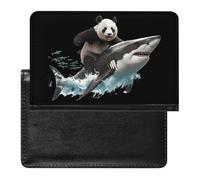 Panda and Shark Printed Passport Holder Cover PU Leather Travel Waterproof Slim Passport Wallet for Airport