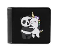 Panda and Unicorm Cute Hug Funny Men's Wallet Soft Lightweight Bifold Wallets