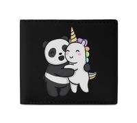 Panda and Unicorm Cute Hug Funny Wallet with ID Credit Card Holder | Novelty Printed Slim Soft Front Pockets Bifold Wallets for Men Women