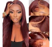 PANDA ANGEL Reddish Brown Lace Front Wigs Human Hair Material:100% Unprocessed Brazilian Virgin Human Hair Straight Cut Off Head Wig