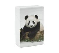 Panda Animal Cigarette Case 85mm King Size, Crushproof Plastic Cigarette Box Holder for Men Women Cigar Protective Cover Waterproof Cigarettes Holder 20 Capacity
