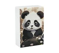 Panda Animal Cigarette Case, Plastic Waterproof Shockproof, Airtight Push Open Cigarette Box, Capacity King Size Cigarette Holder, Portable Cigarette Container for Outdoor Travel Camping Office