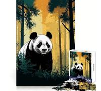 Panda Animal Forest Hard Jigsaw Puzzle for Adults 1000 Pieces Solid Logic Toy Simple Fun Precision Cut (50x75cm)