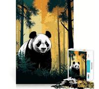 Panda Animal Forest Hard Jigsaw Puzzle for Adults 1000 Pieces Solid Logic Toy Simple Fun Precision Cut (50x75cm)