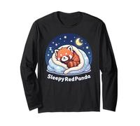 Panda Animal Lovers Sleepy Red Panda Sleep Pajamas Long Sleeve T-Shirt