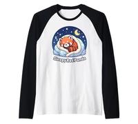 Panda Animal Lovers Sleepy Red Panda Sleep Pajamas Raglan Baseball Tee