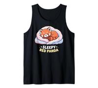 Panda Animal Lovers Sleepy Red Panda Sleep Pajamas Tank Top
