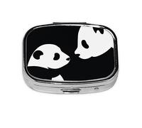 Panda Animal Pill Box Metal Pill Organizer Case Portable Pill Box for Pocket or Purse Decorative Medicine Organizer Vitamin Container