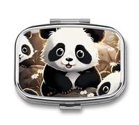 Panda Animal Travel Pill Organizer A Daily Pill Box for Supplements 2 Compartment Pill Case Convenient for Carrying and Storing Medicines Box